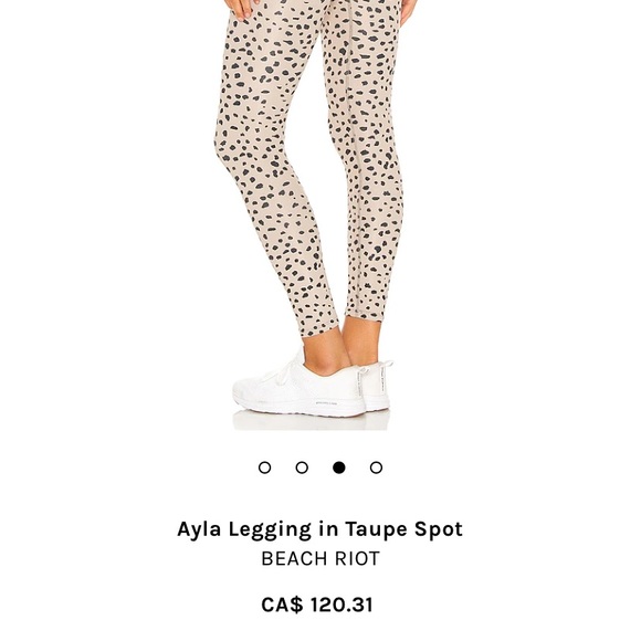 Beach Riot Ayla taupe spot leggings, sz L - Picture 2 of 13